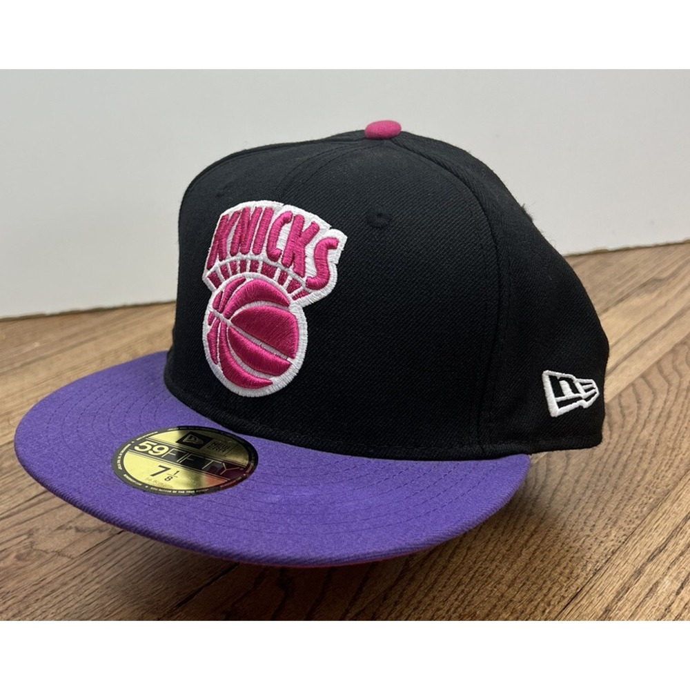 New York Knicks‎ NBA New Era Hardwood Classics Hat Cap 7 1/8 Fitted EUC